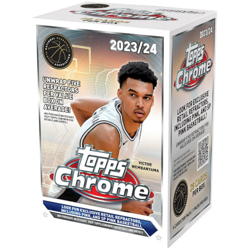 2023 - 2024 Topps Chrome NBA Basketball Blaster Box